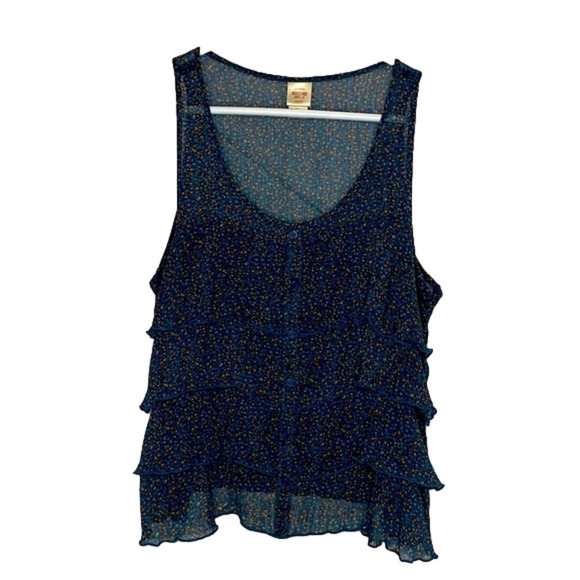 𝅺mossimo Top, Size XXL, Slate Blue w Rust Design. - Picture 1 of 3